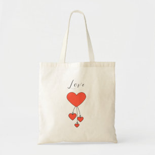 Simple illustration with scarlet hearts Love Tote Bag