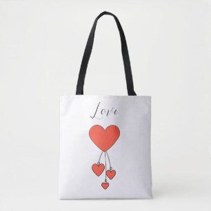 Simple illustration with scarlet hearts Love Tote Bag