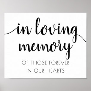 Simple In Loving Memory   Black Script Memorial Poster