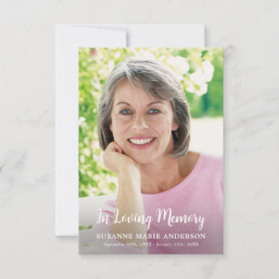 Simple In Loving Memory Custom Photo Sympathy Thank You Card