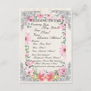 Simple Indian Wedding Details Card Elegant