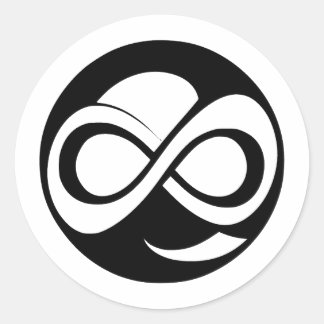 Simple Infinity | Elegance in Black and White Classic Round Sticker