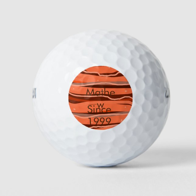 simple initial letter monogram add name brown art golf balls (Front)