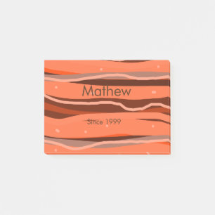 simple initial letter monogram add name brown art post-it notes