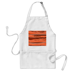 simple initial letter monogram add name brown art standard apron