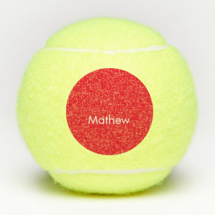 Simple initial letter monogram add your name Latte Tennis Balls