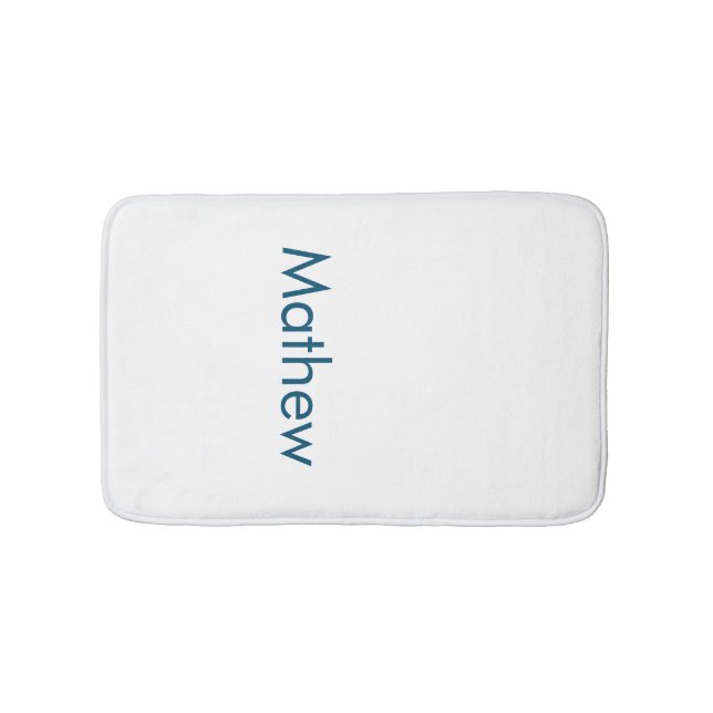 simple initial letter monogram add your name lett  bath mat (Front)