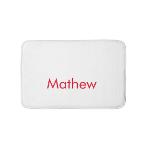 simple initial letter monogram add your name lett  bath mat