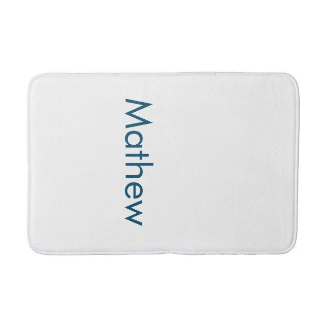 simple initial letter monogram add your name lett  bath mat (Front)