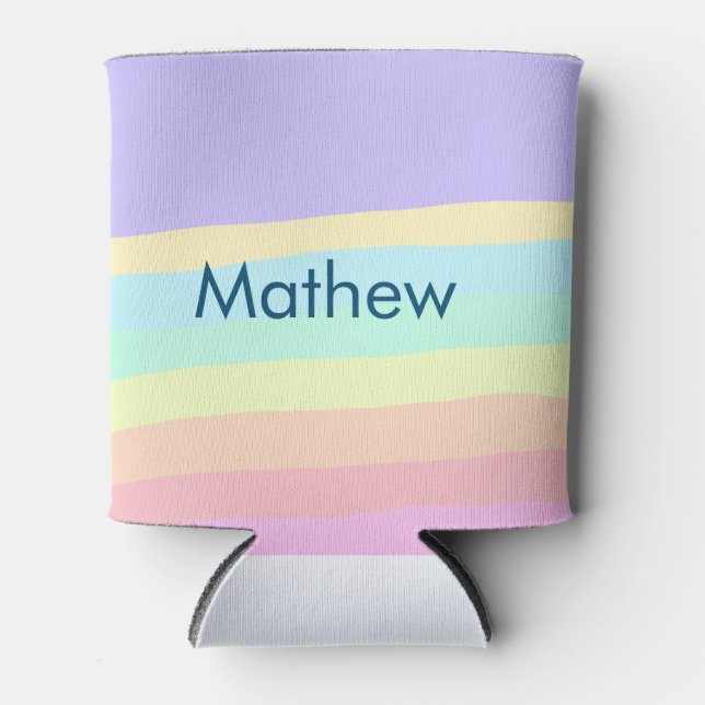 simple initial letter monogram add your name lett  can cooler (Front)