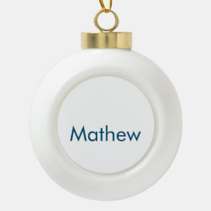 simple initial letter monogram add your name lett  ceramic ball christmas ornament