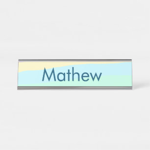 simple initial letter monogram add your name lett  desk name plate