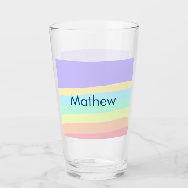 simple initial letter monogram add your name lett  glass (Front)