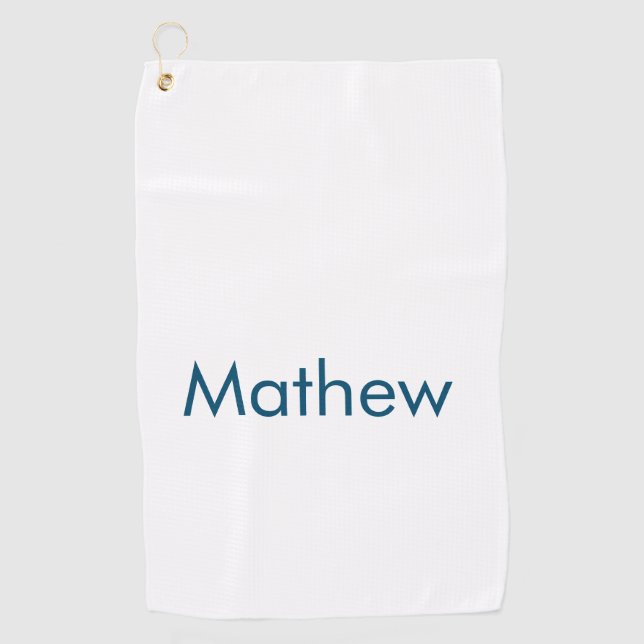simple initial letter monogram add your name lett  golf towel (Front)