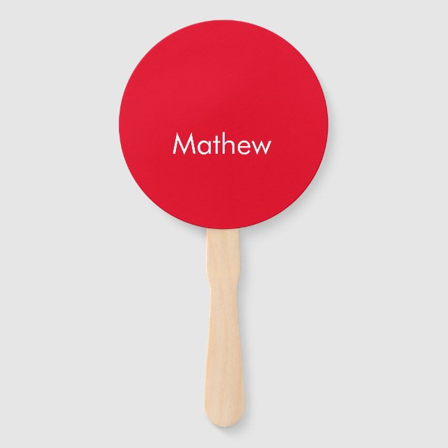 simple initial letter monogram add your name lett  hand fan (Front)