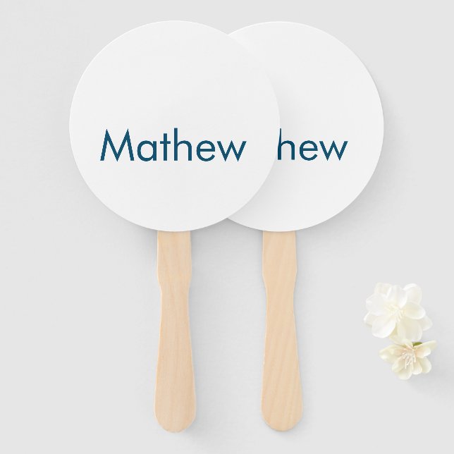 simple initial letter monogram add your name lett  hand fan (Front and Back)