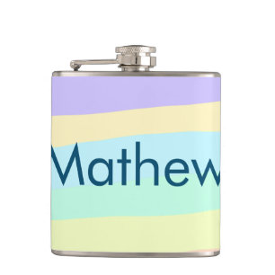 simple initial letter monogram add your name lett  hip flask