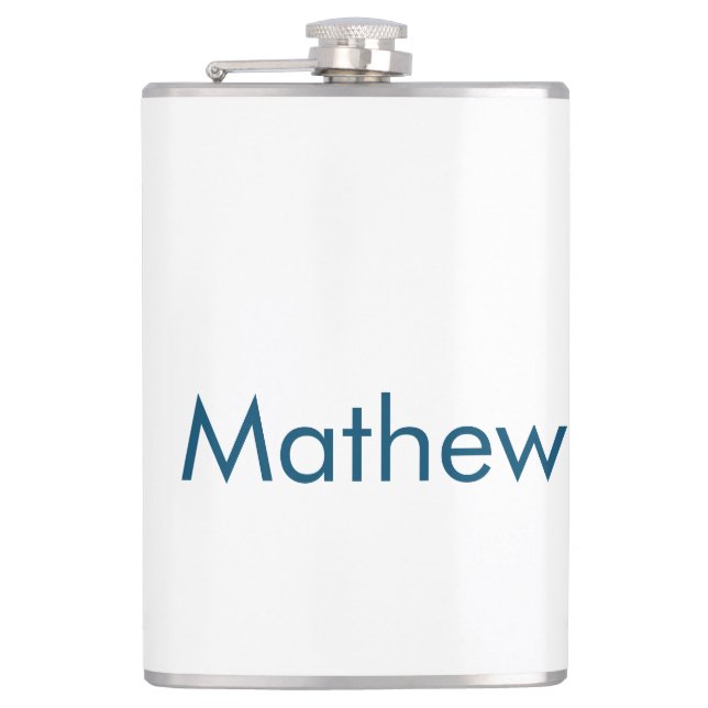 simple initial letter monogram add your name lett  hip flask (Front)