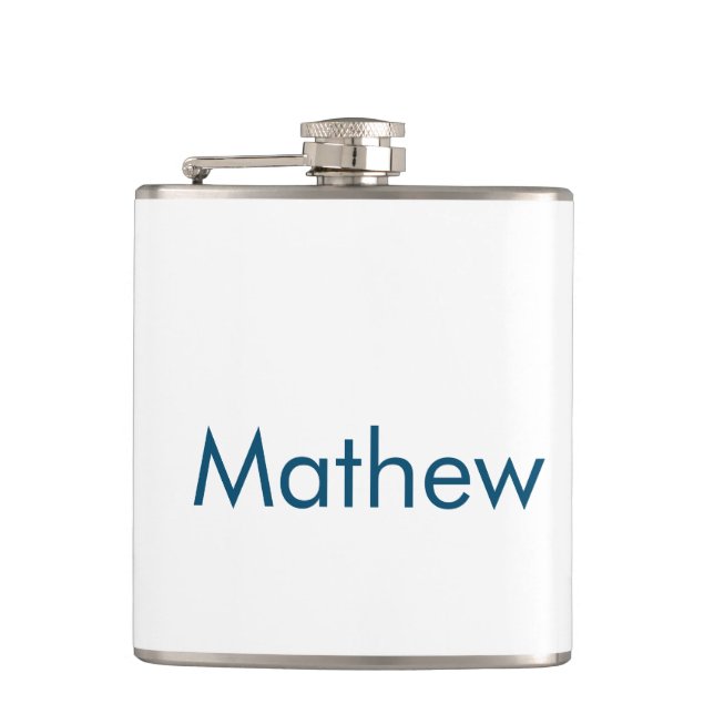 simple initial letter monogram add your name lett  hip flask (Front)