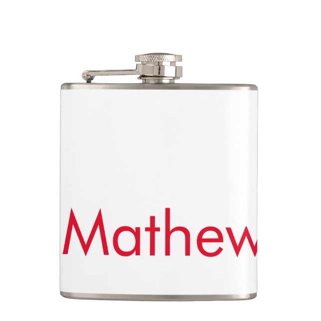 simple initial letter monogram add your name lett  hip flask (Front)