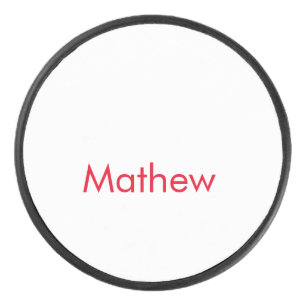 simple initial letter monogram add your name lett hockey puck