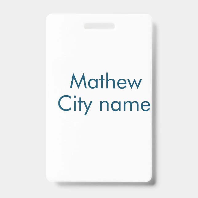simple initial letter monogram add your name lett  ID badge (Front)