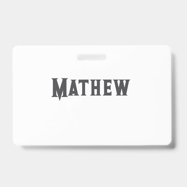 simple initial letter monogram add your name lett  ID badge (Front)