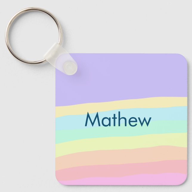 simple initial letter monogram add your name lett  key ring (Front)