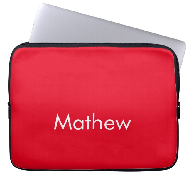 simple initial letter monogram add your name lett  laptop sleeve (Front)