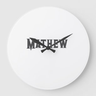simple initial letter monogram add your name lett  large clock