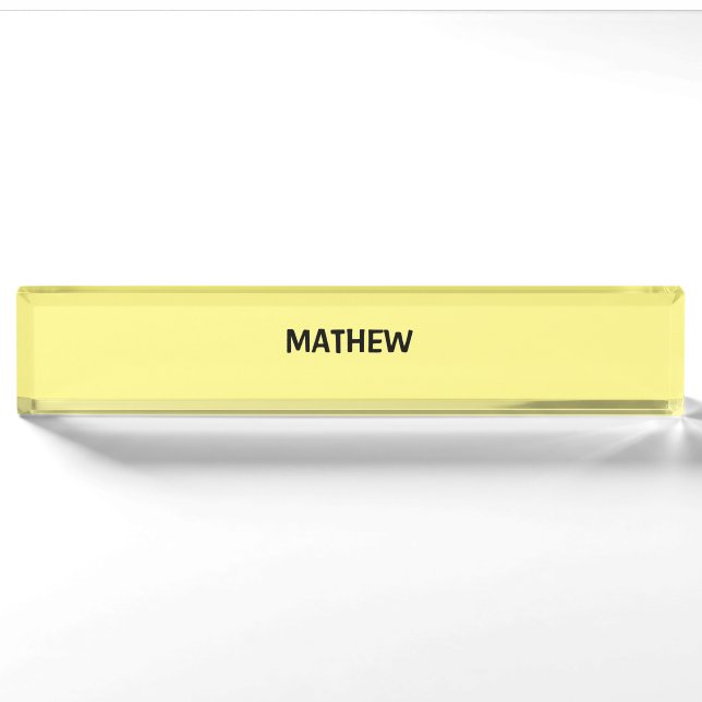 simple initial letter monogram add your name lett  nameplate (Front)