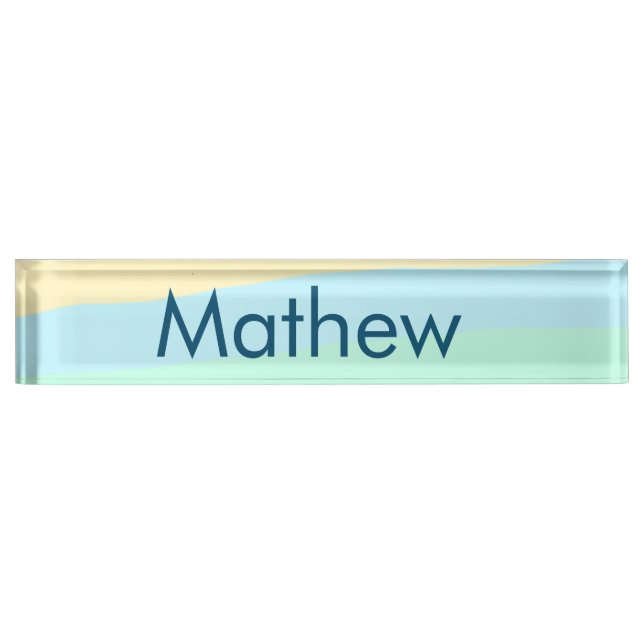 simple initial letter monogram add your name lett  nameplate (Front)