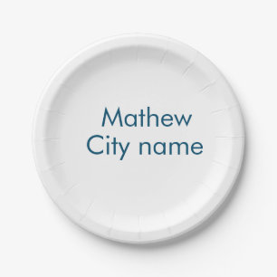 simple initial letter monogram add your name lett  paper plate