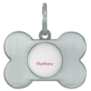 simple initial letter monogram add your name lett pet ID tag