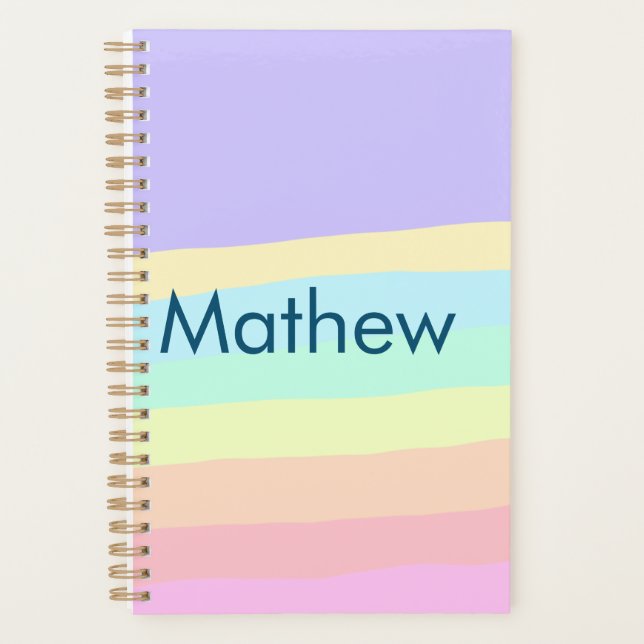 simple initial letter monogram add your name lett  planner (Front)