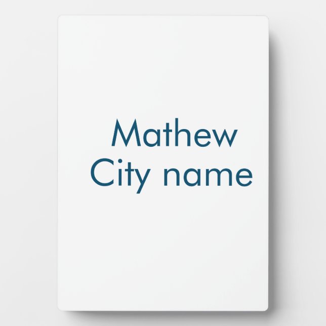 simple initial letter monogram add your name lett  plaque (Front)