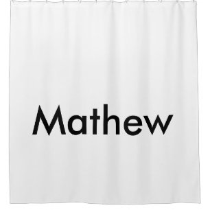 simple initial letter monogram add your name lett shower curtain