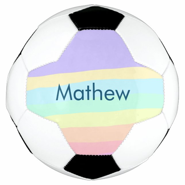 simple initial letter monogram add your name lett  soccer ball (Front)