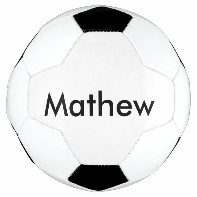 simple initial letter monogram add your name lett  soccer ball (Front)