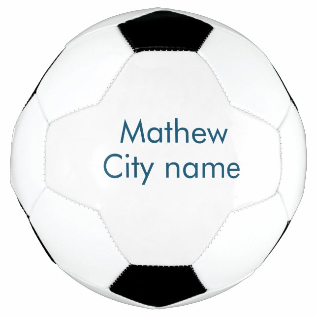simple initial letter monogram add your name lett  soccer ball (Front)
