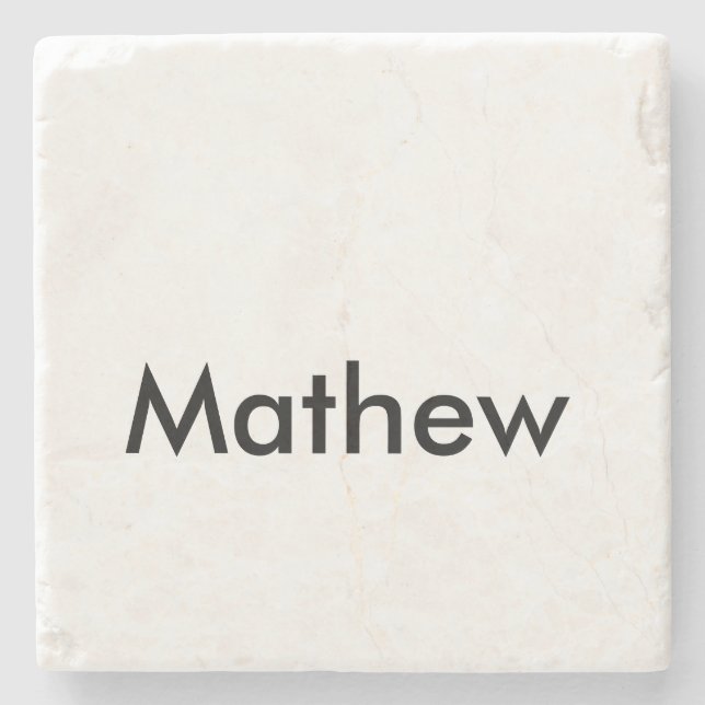 simple initial letter monogram add your name lett  stone coaster (Front)