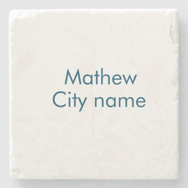 simple initial letter monogram add your name lett  stone coaster (Front)