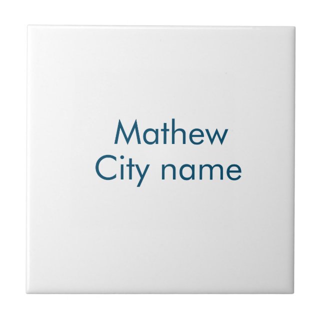 simple initial letter monogram add your name lett  tile (Front)