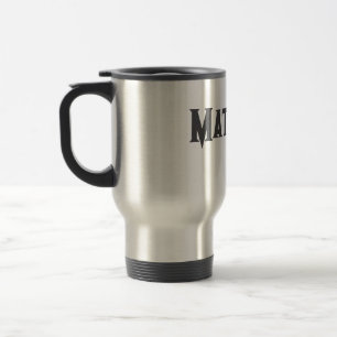 simple initial letter monogram add your name lett travel mug
