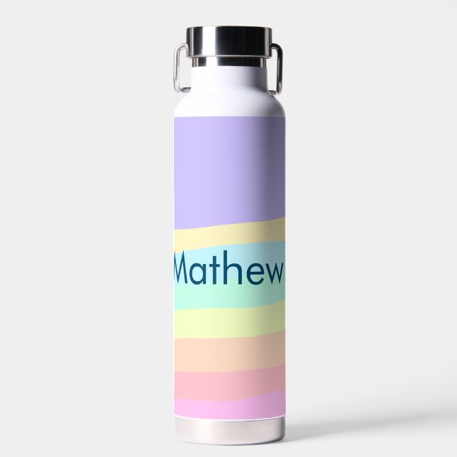 simple initial letter monogram add your name lett  water bottle (Front)