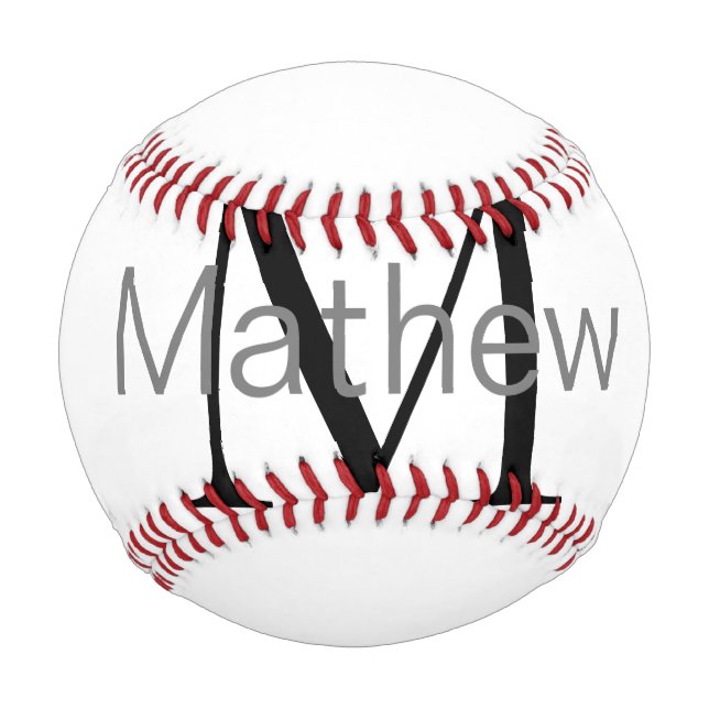 simple initial letter monogram add your name lette baseball (Front)