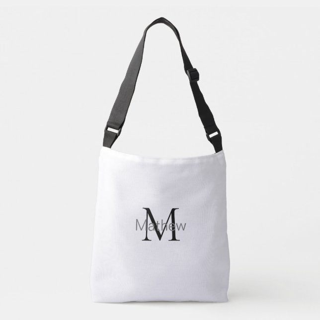 simple initial letter monogram add your name lette crossbody bag (Front)