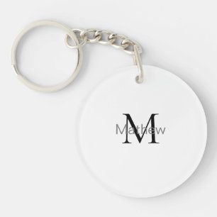 simple initial letter monogram add your name lette key ring