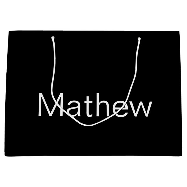 simple initial letter monogram add your name lette large gift bag (Front)