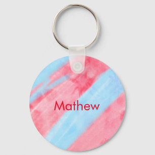 simple initial letter monogram add your name red b key ring